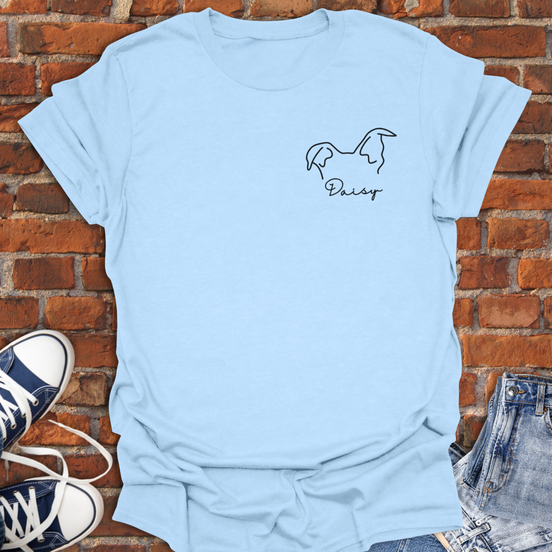 Personalized Dog Ears line art Softstyle T-Shirt size XS to 5XL