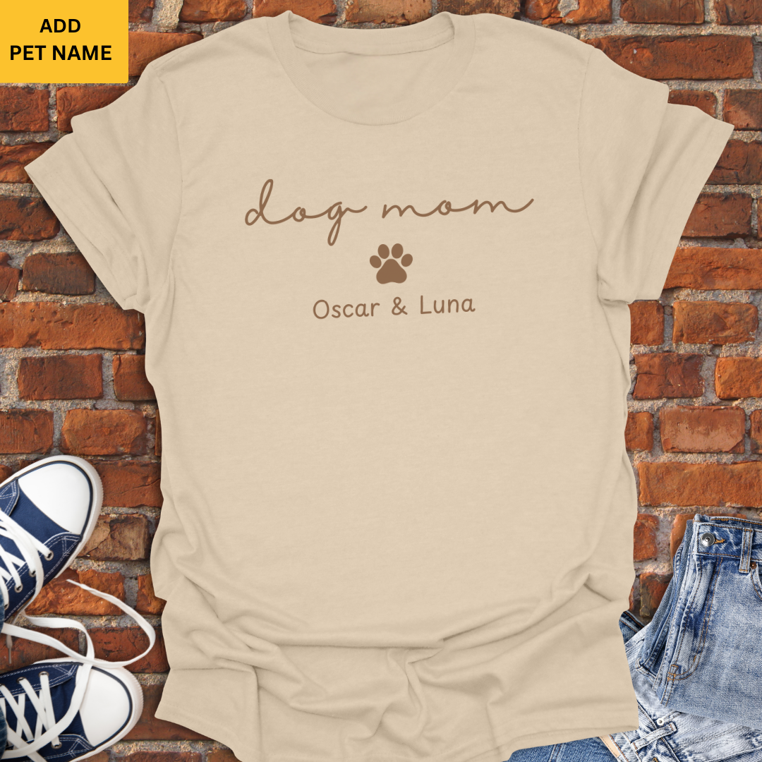 Personalized Dog Mom -minimalist Softstyle T-Shirt size XS to 5XL