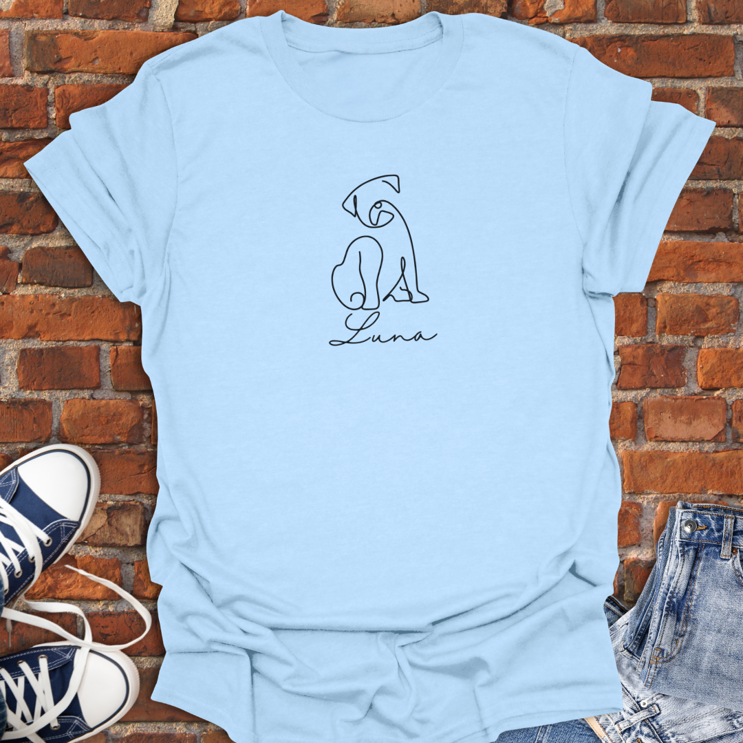 Personalized Dog line art Softstyle T-Shirt size XS to 5XL