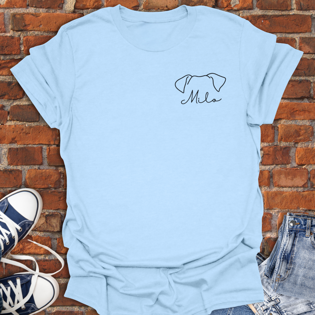 Personalized Floppy Dog Ears line art Softstyle T-Shirt size XS to 5XL