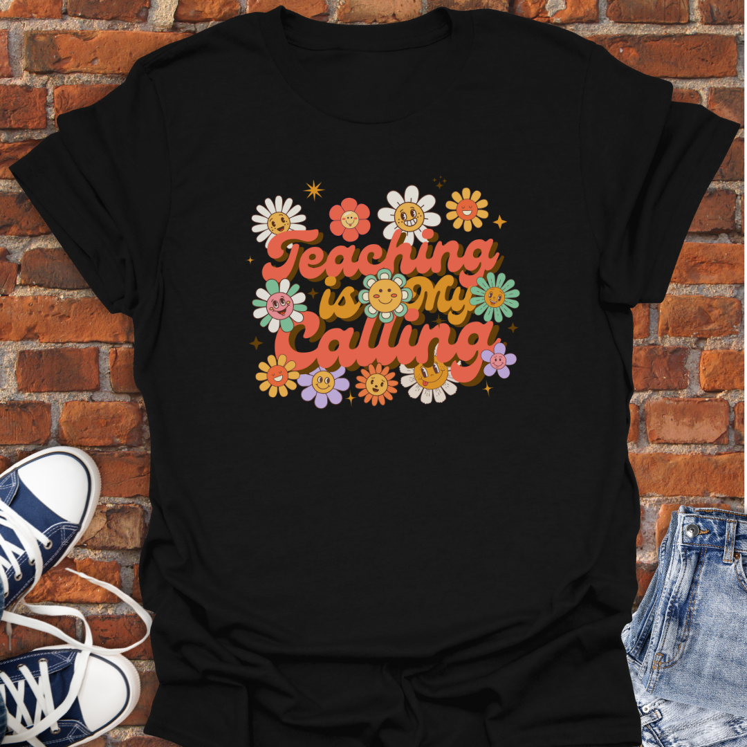 Teaching is My Calling -retro vibe Faith T-Shirt size XS to 5XL