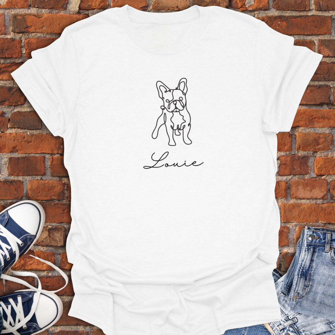 Personalized Bulldog line art Softstyle T-Shirt size XS to 5XL