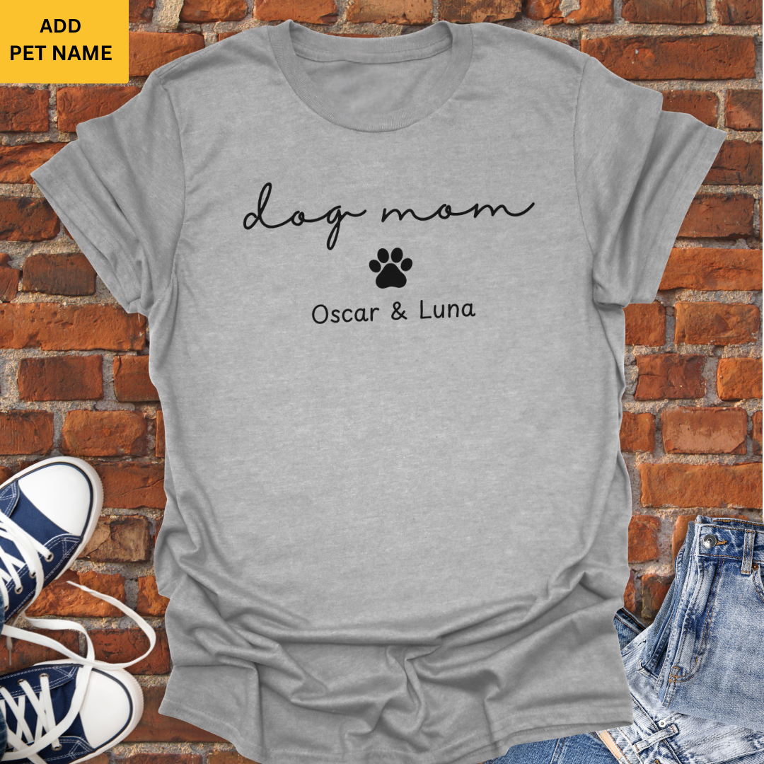Personalized Dog Mom -minimalist Softstyle T-Shirt size XS to 5XL