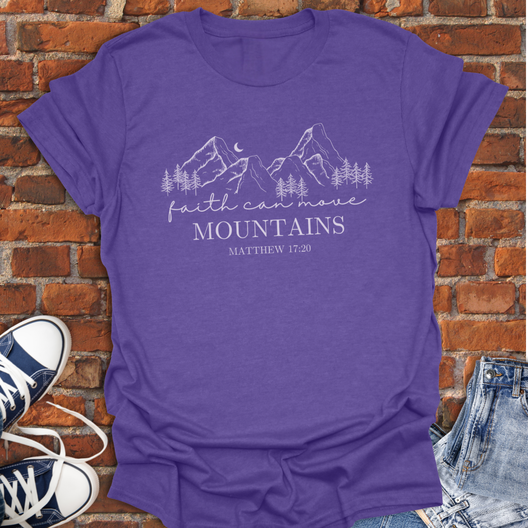 Faith Can Move Mountains -moon Faith T-Shirt size XS to 5XL