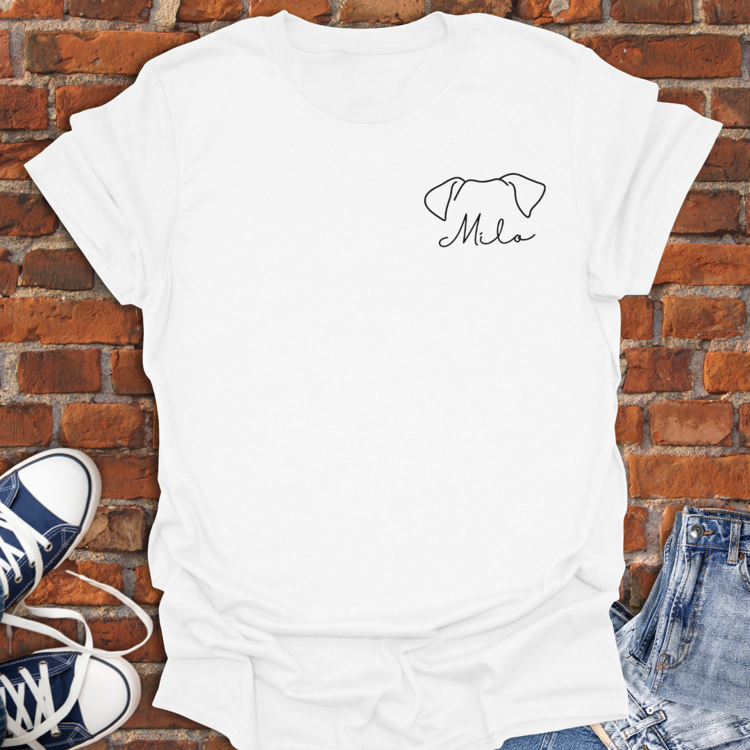 Personalized Floppy Dog Ears line art Softstyle T-Shirt size XS to 5XL