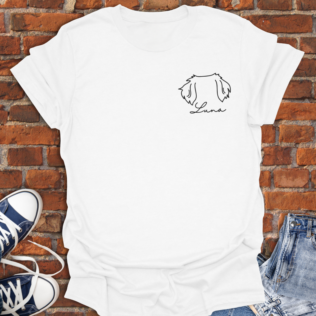 Personalized Long Floppy Dog Ears line art Softstyle T-Shirt size XS to 5XL