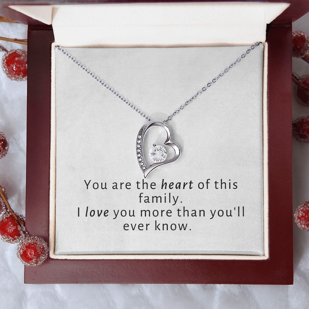 Gift for her -You are the heart of this family -necklace