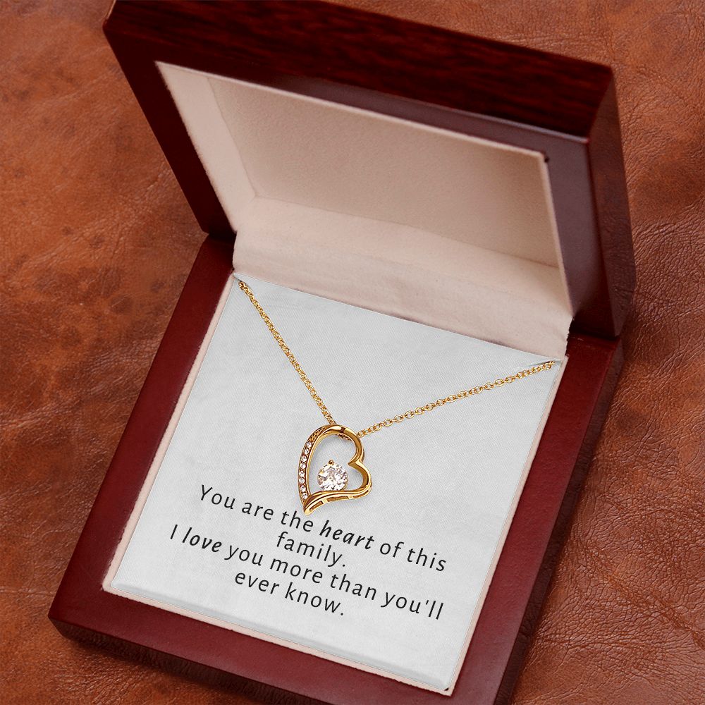 Gift for her -You are the heart of this family -necklace