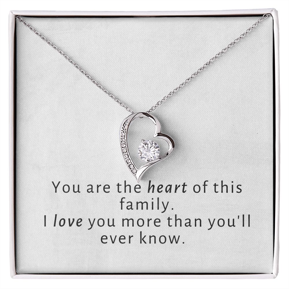 Gift for her -You are the heart of this family -necklace