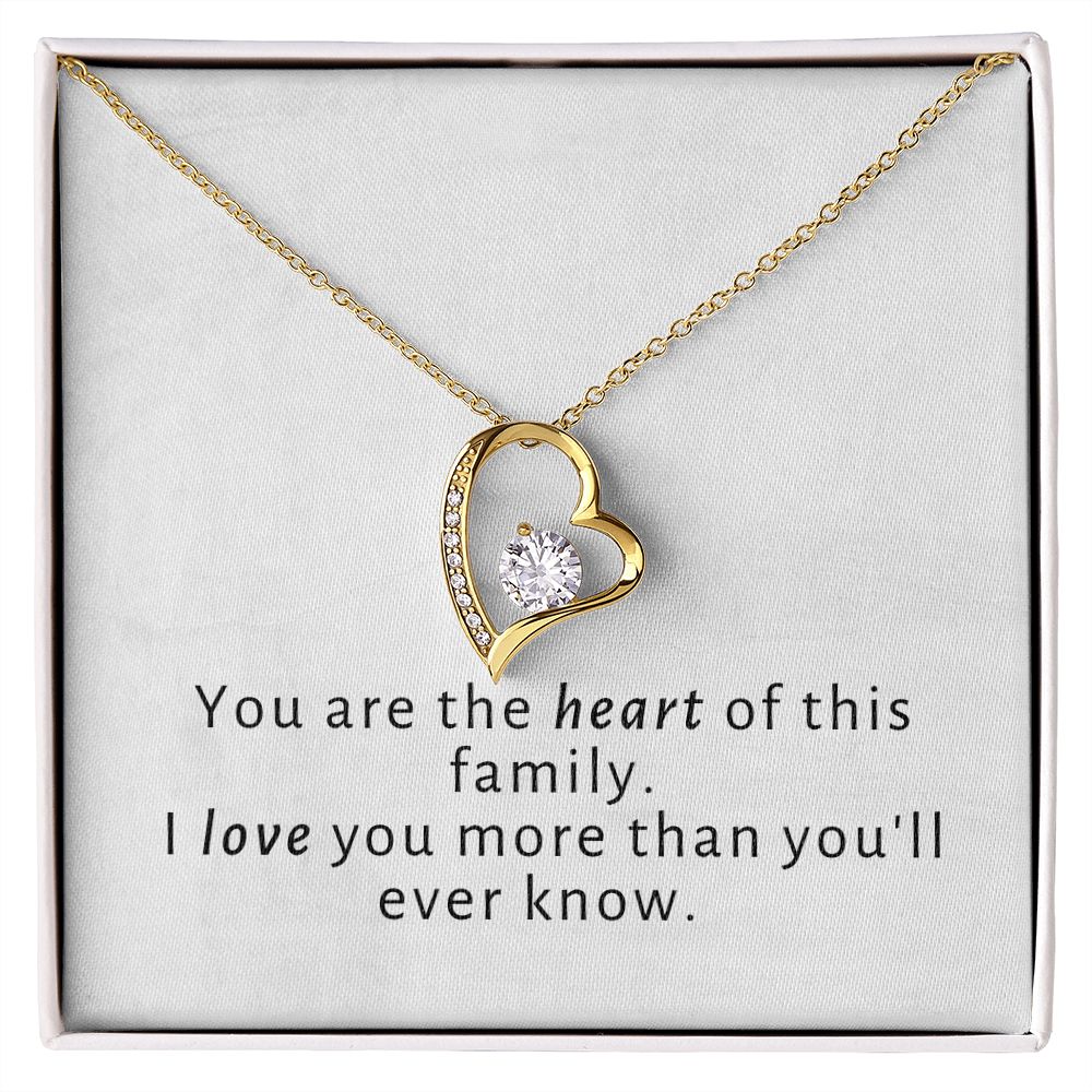 Gift for her -You are the heart of this family -necklace