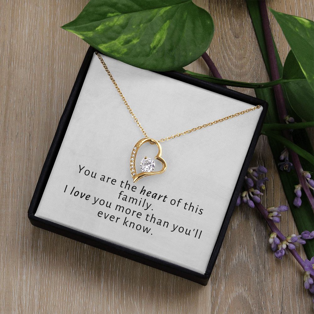 Gift for her -You are the heart of this family -necklace