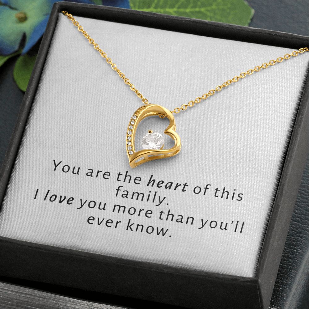 Gift for her -You are the heart of this family -necklace