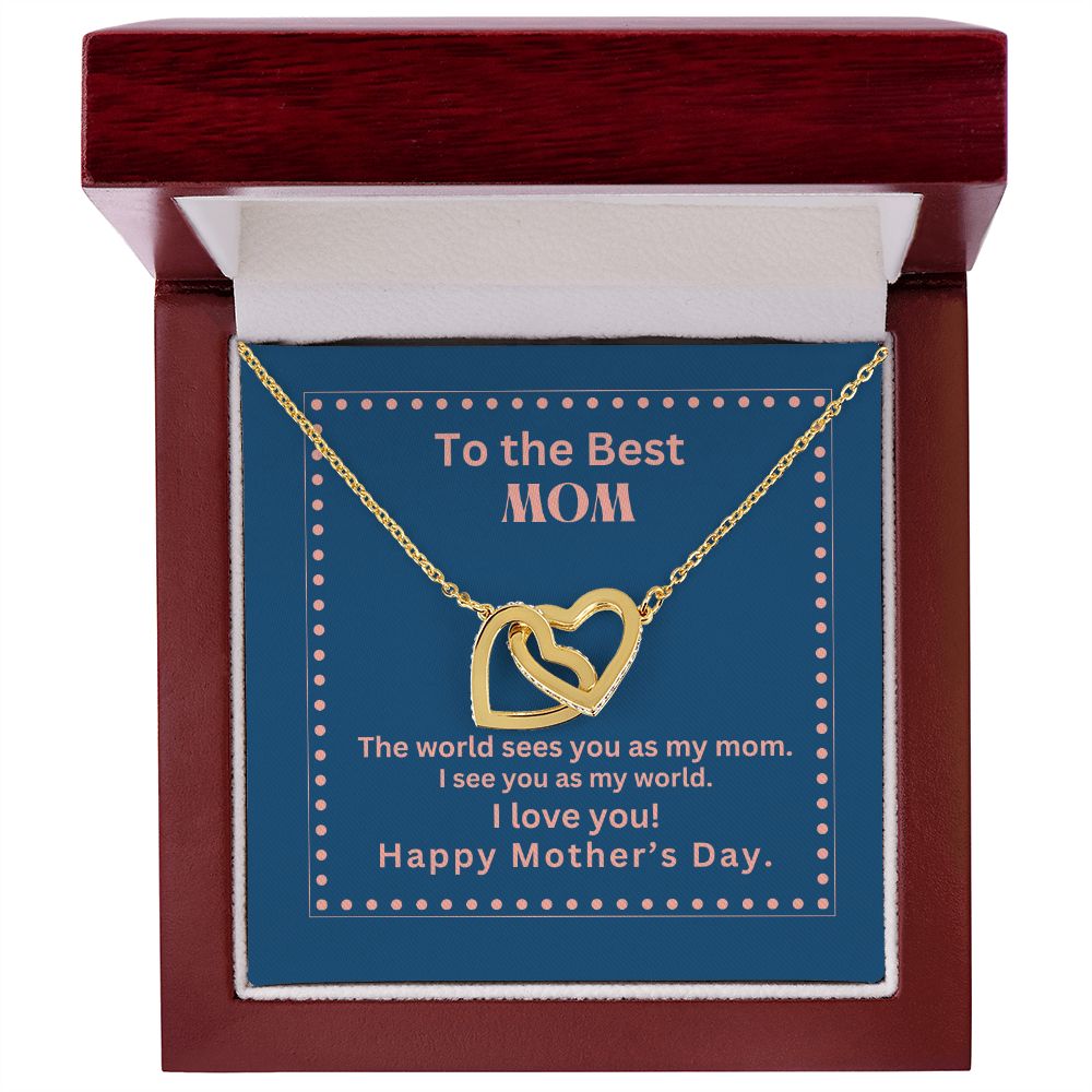 Mom -Happy Mother's Day Gift -World sees you as my Mom - Necklace