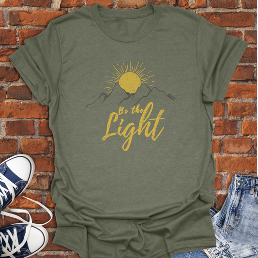 Be the Light -Mountains with Rising Sun Faith T-Shirt size XS to 5XL