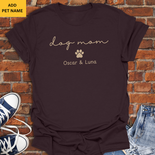 Personalized Dog Mom -minimalist Softstyle T-Shirt size XS to 5XL