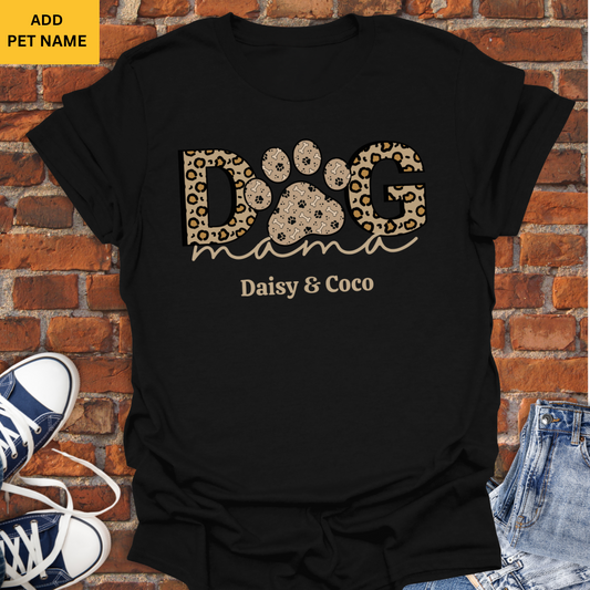 Personalized Dog Mom leopard print Softstyle T-Shirt size XS to 5XL