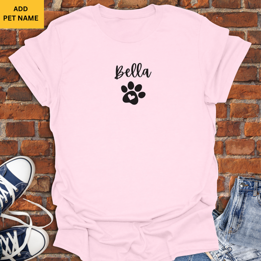 Personalized with Dog Name- Dog Paw Heart Softstyle T-Shirt size XS to 5XL