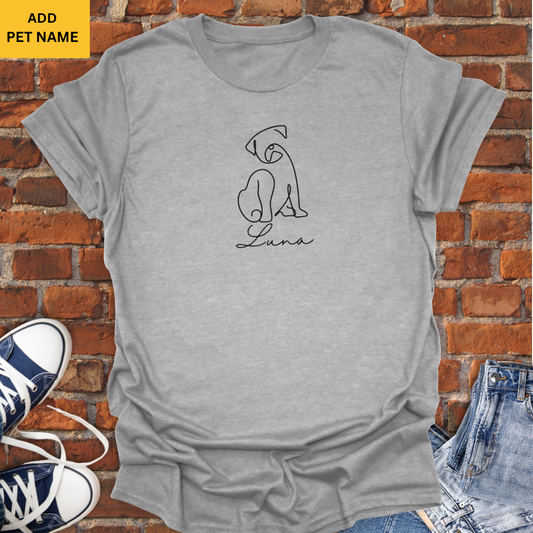 Personalized Dog line art Softstyle T-Shirt size XS to 5XL
