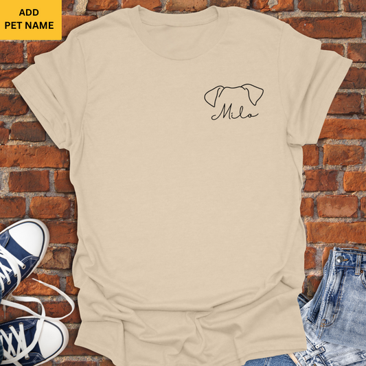 Personalized Floppy Dog Ears line art Softstyle T-Shirt size XS to 5XL