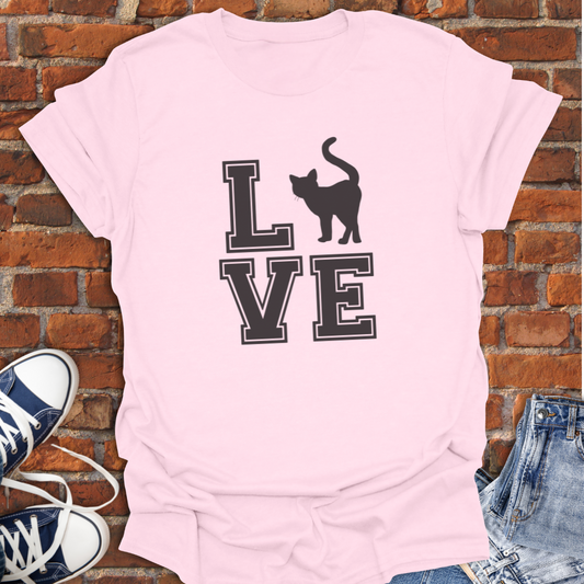 Love Cat - varsity block style Softstyle T-Shirt size XS to 5XL
