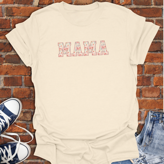 MAMA Floral -coral sage Softstyle T-Shirt size XS to 5XL