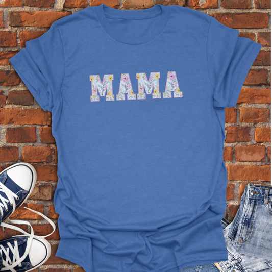 MAMA pink yellow floral Softstyle T-Shirt size XS to 5XL