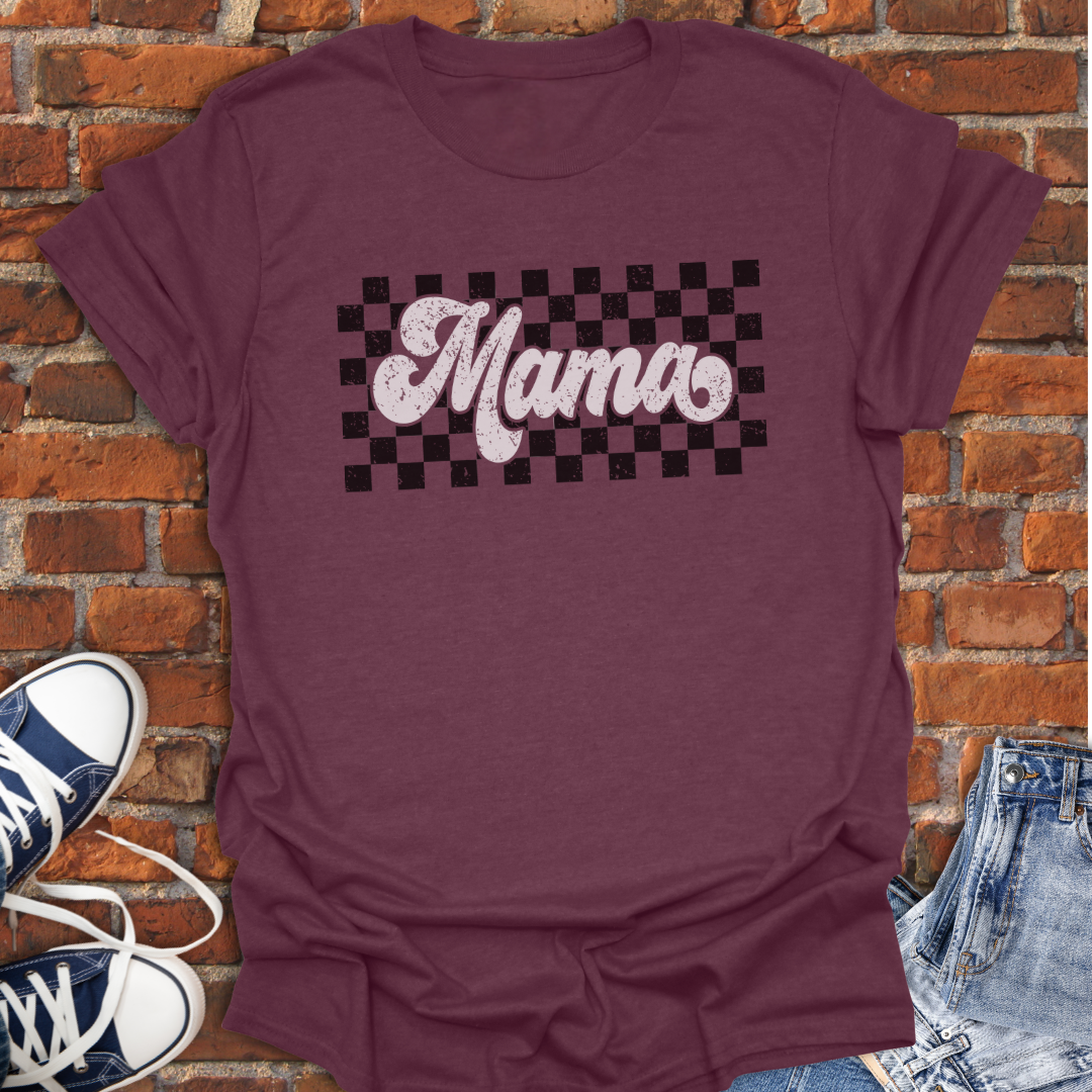 Mama retro checkered Softstyle T-Shirt size XS to 5XL