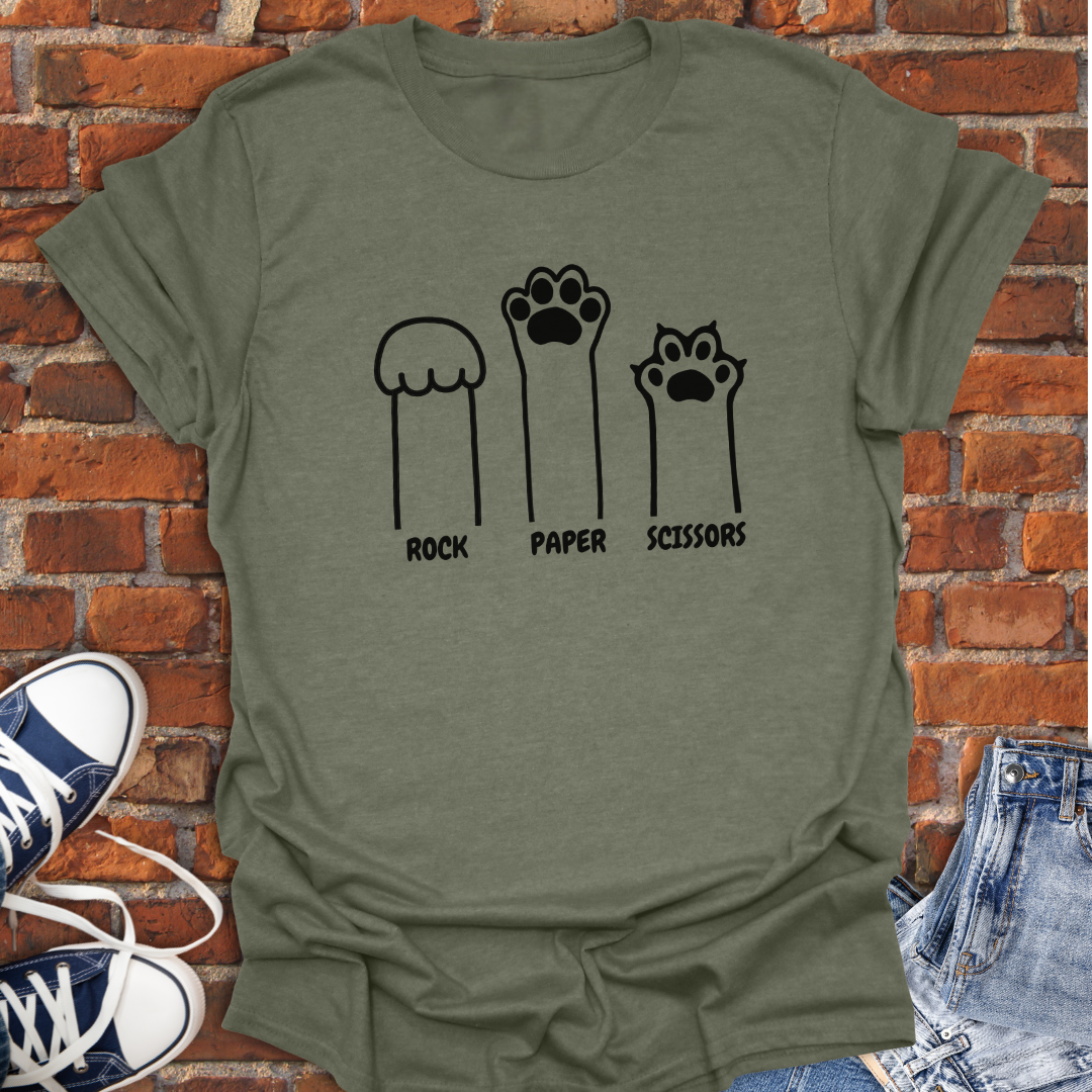 Rock Paper Scissors -cat paws Softstyle T-Shirt size XS to 5XL