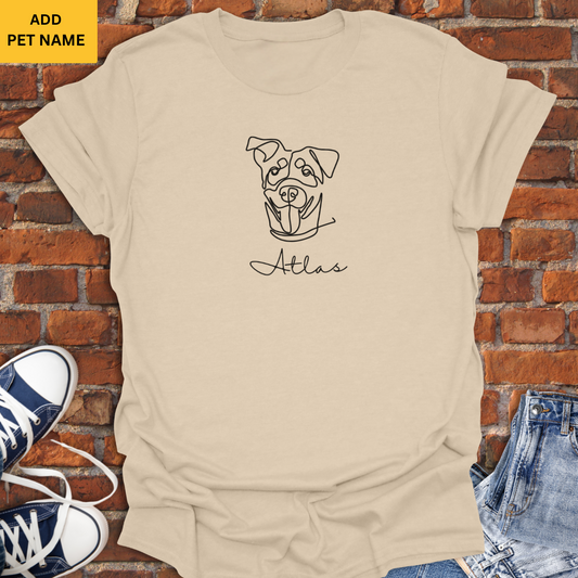 Personalized with Dog Name -Rottweiler line art Softstyle T-Shirt size XS to 5XL