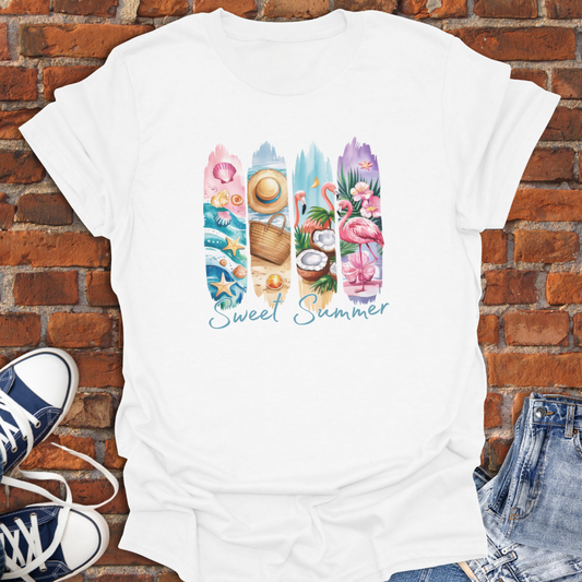 Sweet Summer -tropical scenery Softstyle T-Shirt size XS to 5XL