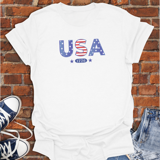 USA 1776 -stars & stripes Softstyle T-Shirt size XS to 5XL