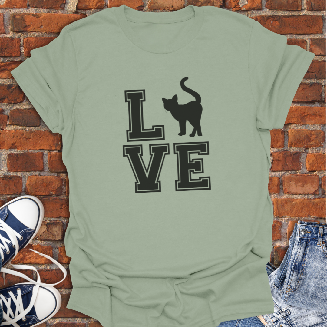 Love Cat - varsity block style Softstyle T-Shirt size XS to 5XL