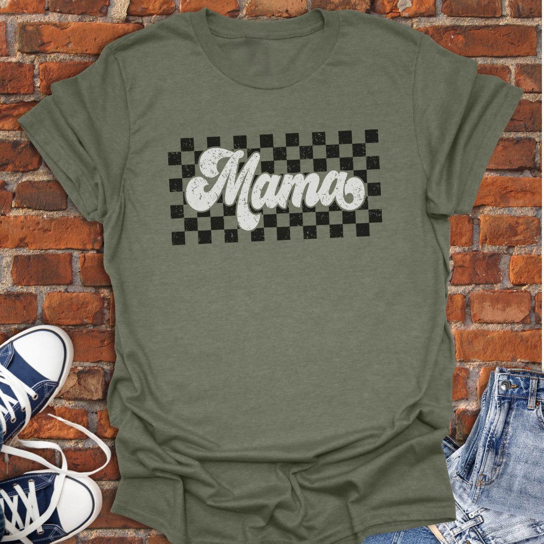 Mama retro checkered Softstyle T-Shirt size XS to 5XL