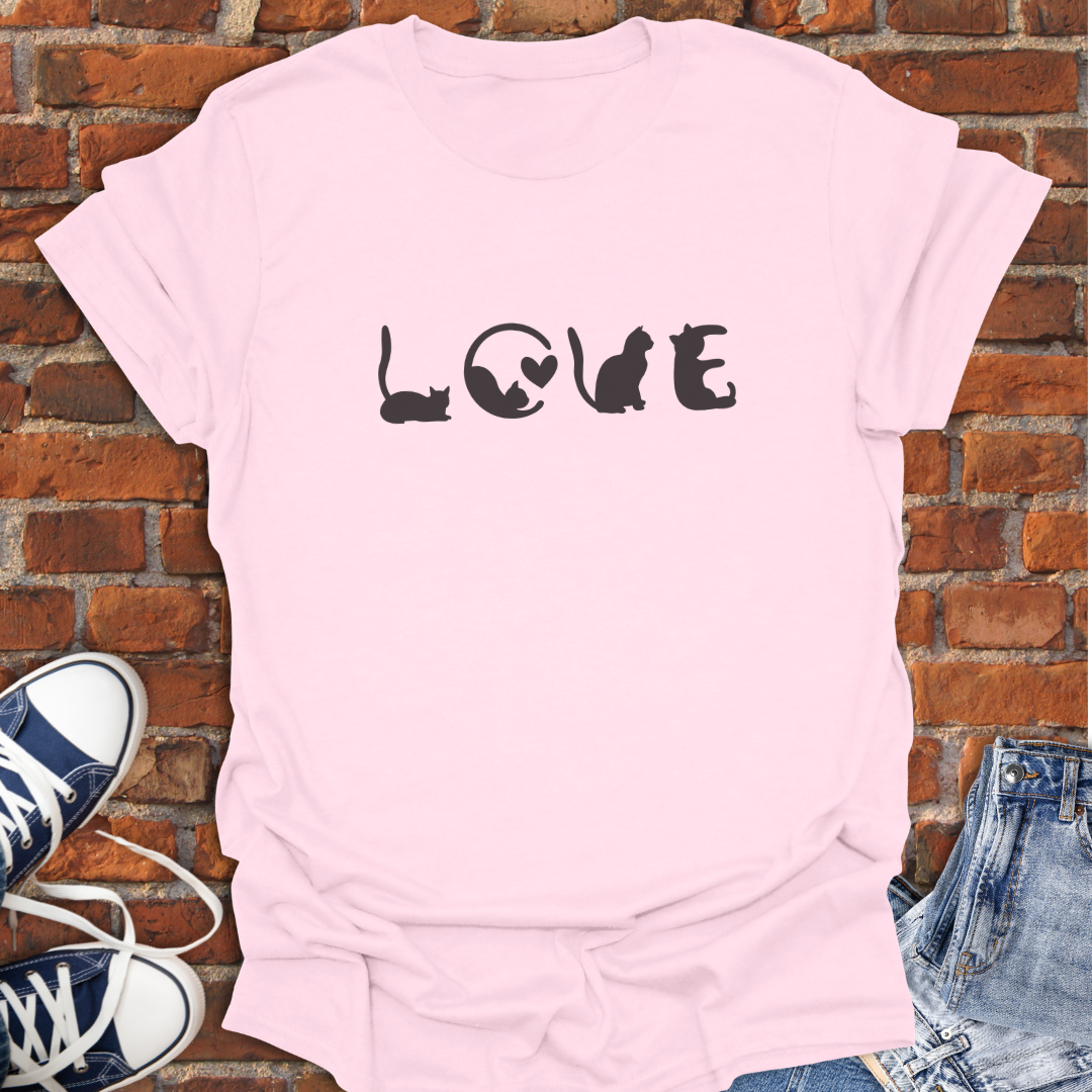 Cats Spelling Love Softstyle T-Shirt size XS to 5XL