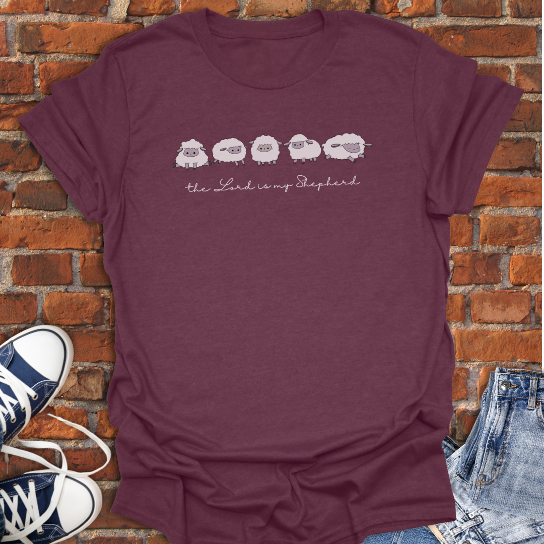 The Lord is My Shepherd -cute sheep Faith T-Shirt size XS to 5XL