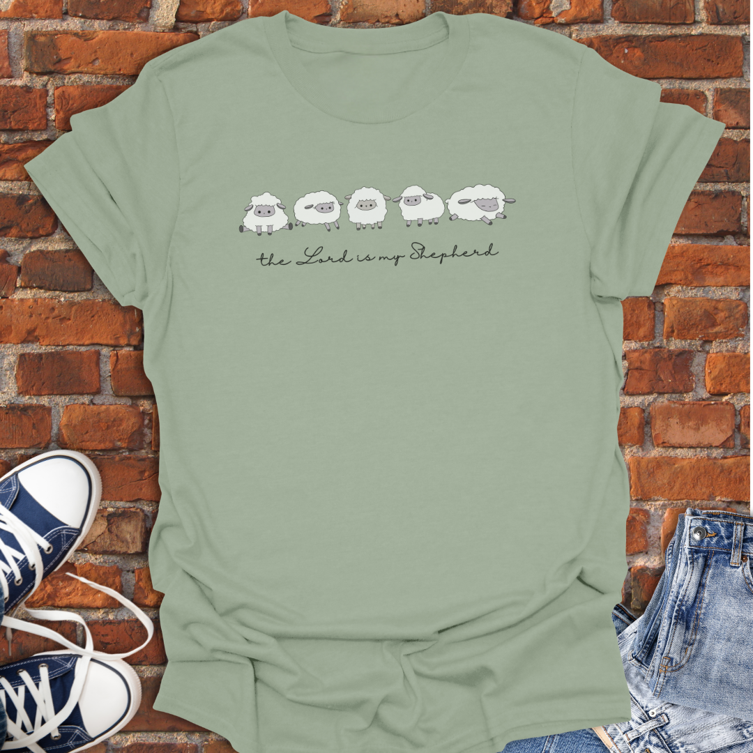 The Lord is My Shepherd -cute sheep Faith T-Shirt size XS to 5XL