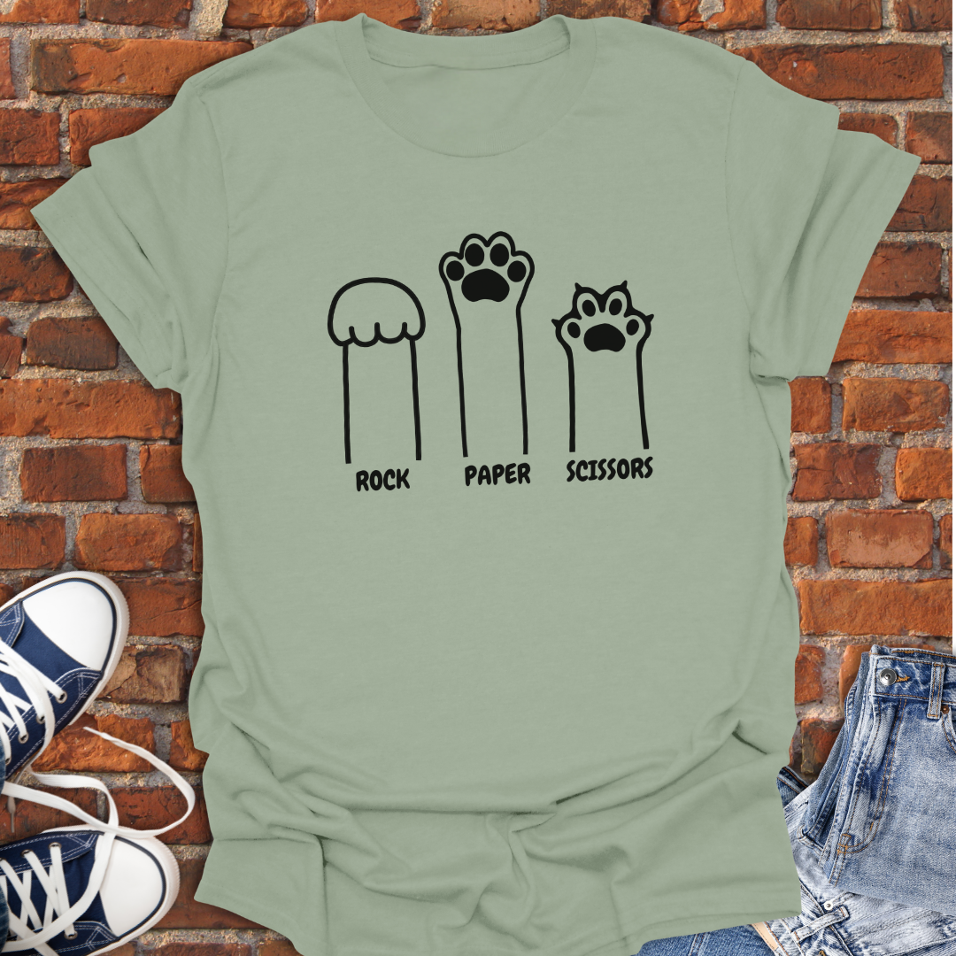 Rock Paper Scissors -cat paws Softstyle T-Shirt size XS to 5XL