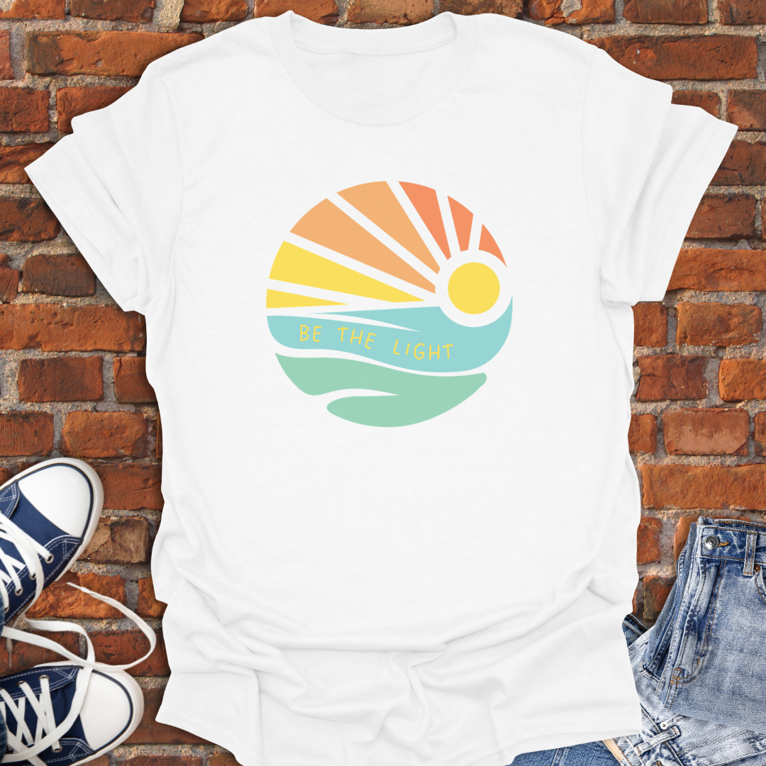 Be the Light -coastal sunrise Softstyle T-Shirt size XS to 5XL