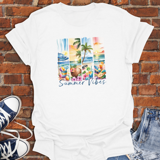 Summer Vibes -Beach Scenery Softstyle T-Shirt size XS to 5XL