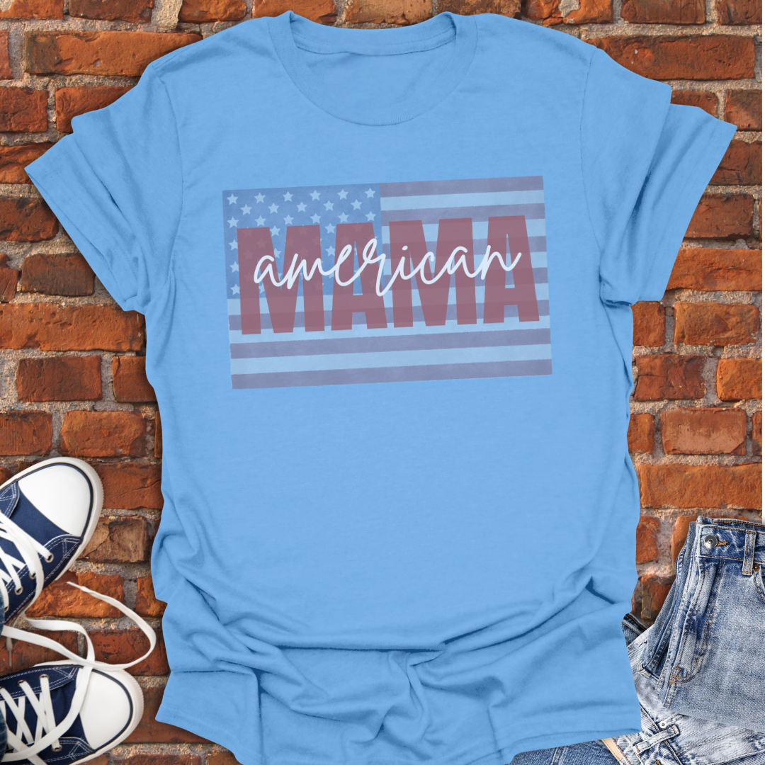 American Mama -Flag Softstyle T-Shirt size XS to 5XL