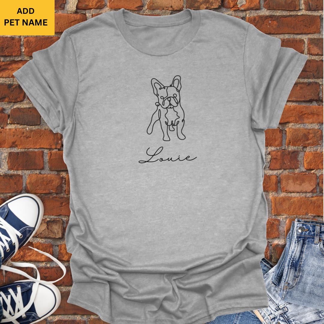Personalized Bulldog line art Softstyle T-Shirt size XS to 5XL