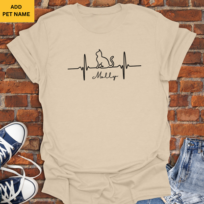 Personalized Cat Heartbeat Softstyle T-Shirt size XS to 5XL