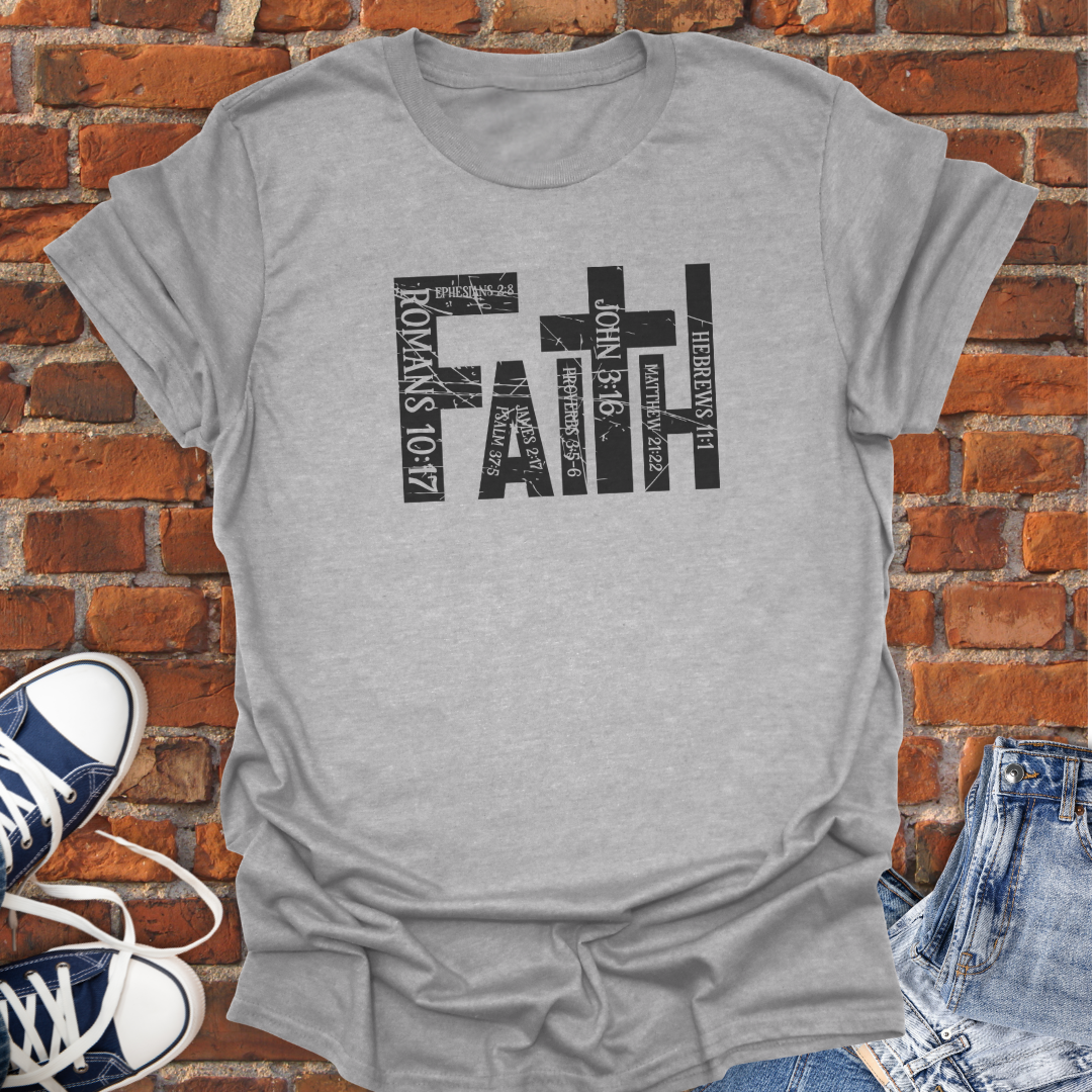 Faith grunge black and white Faith T-Shirt size XS to 5XL