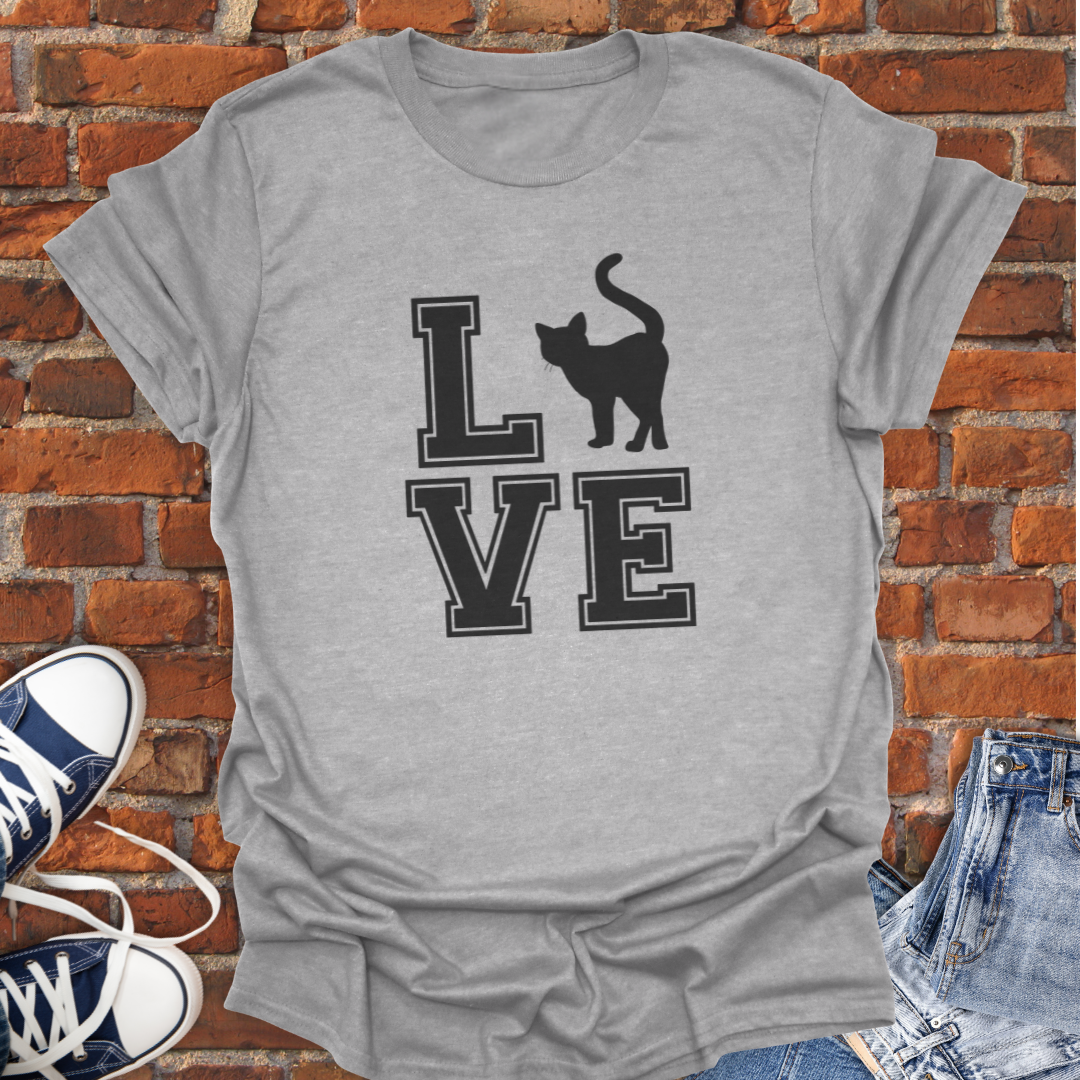 Love Cat - varsity block style Softstyle T-Shirt size XS to 5XL