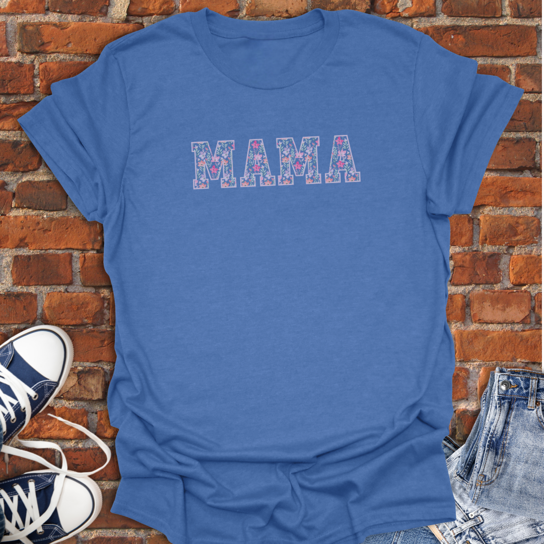 MAMA Floral -pink lavender Softstyle T-Shirt size XS to 5XL
