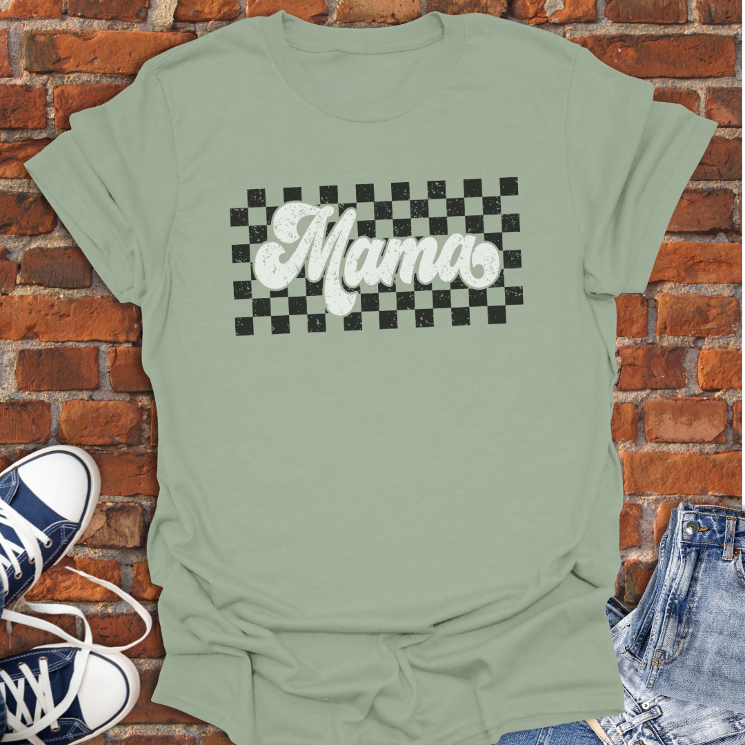 Mama retro checkered Softstyle T-Shirt size XS to 5XL