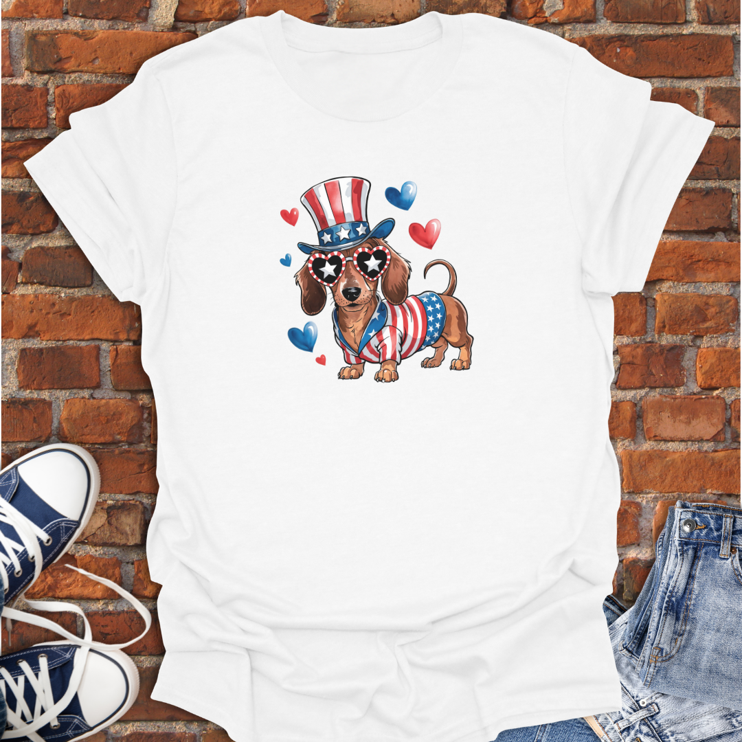 Patriotic Dachshund Softstyle T-Shirt size XS to 5XL