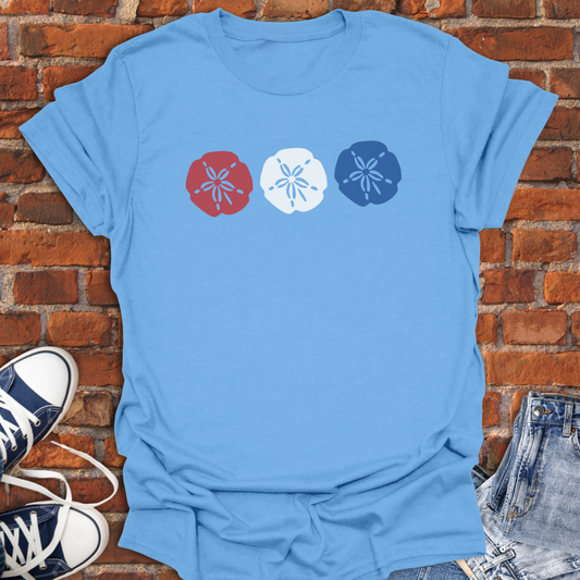 Sand Dollars -red white & blue Softstyle T-Shirt size XS to 5XL