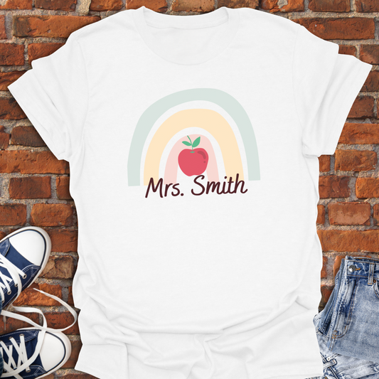 Teacher Boho Rainbow -Personalized Softstyle T-Shirt size XS to 5XL