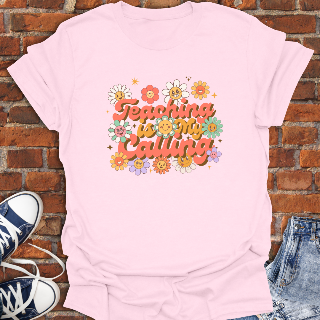 Teaching is My Calling -retro vibe Faith T-Shirt size XS to 5XL